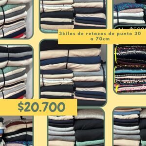 Retazos solo de Punto de 30 a 70cm Por 3 kilos- (LEER DESCRIPCION)