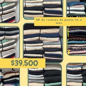 Retazos Solo de Punto de 1m o mas Por 5 kilos( LEER DESCRIPCION)