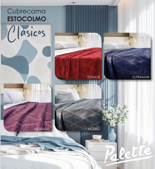 Cubre cama palette 1 plaza y media listo para usar- color tomate - Imagen 2