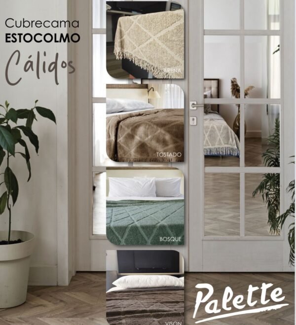 Cubre cama Palette listo para usar 1 plaza y media - vison - Imagen 2