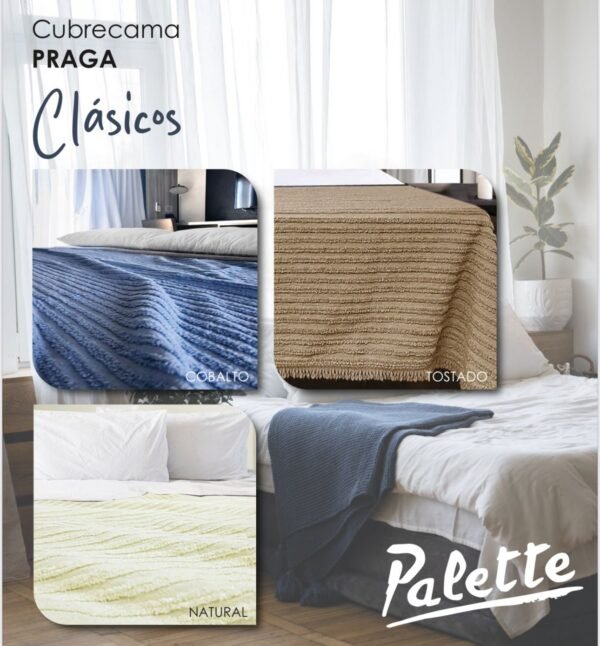 Cubre cama Palette de dos plazas y media listo para usar- color cobalto - Imagen 2