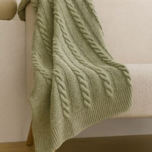 Manta Tejida Pompo 100% Algodon - verde