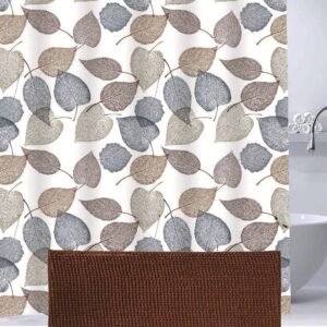 Set de Baño 14 piezas - cortina, ganchos y Alfombra Shaggy